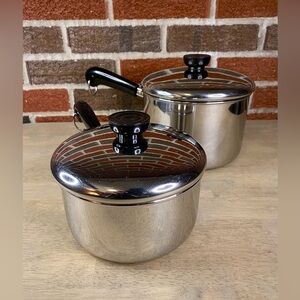 Revere Ware 1801 Saucepan With Lid 2 & 3 qt Stainless Steel Tri-Ply Disc Bottom